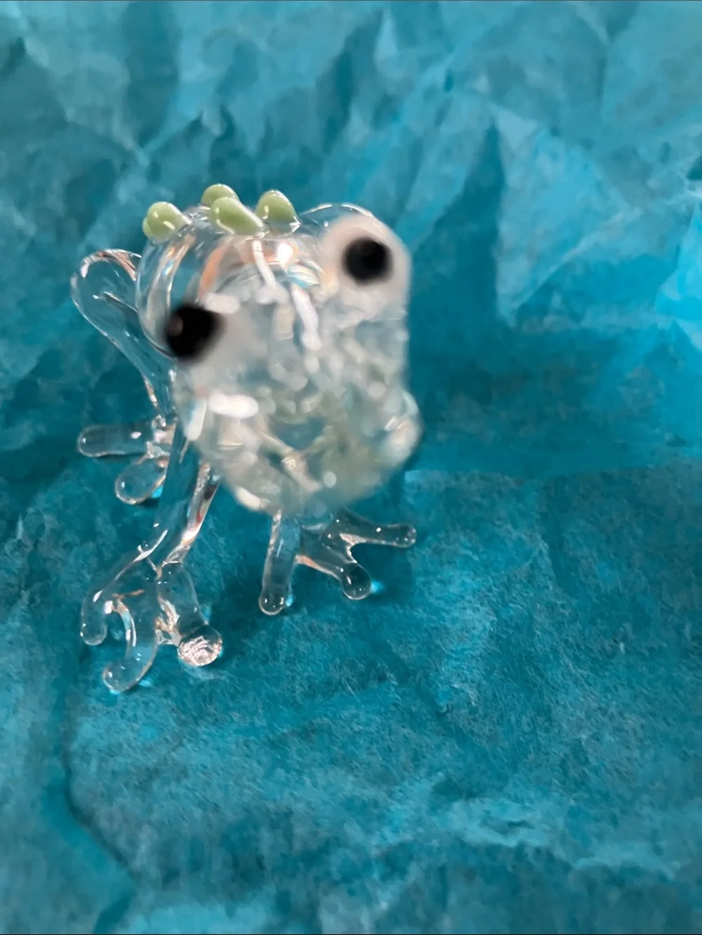 Clear Glass Frog Aquarium Ornament - Clear